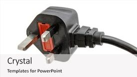  Presentation with electric - Beautiful slide deck featuring three pronged - electric plug isolated backdrop and a white colored foreground