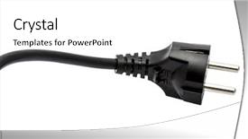  Presentation with electric - Colorful slide set enhanced with three pronged - electric plug isolated backdrop and a  colored foreground