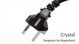  Presentation with modern electric iron isolated - Colorful presentation design enhanced with three pronged - electric plug isolated backdrop and a white colored foreground