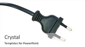  Presentation with electric - PPT theme enhanced with three pronged - electric plug isolated background and a white colored foreground