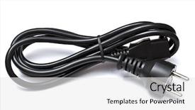  Presentation with electric - Slide deck featuring three pronged - electric plug isolated background and a white colored foreground