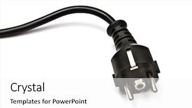  Presentation with electric - Slide deck enhanced with three pronged - electric plug isolated background and a white colored foreground