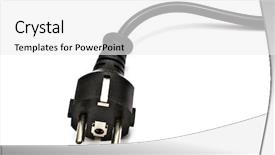  Presentation with modern electric iron isolated - Slides featuring three pronged - electric plug isolated background and a  colored foreground