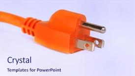  Presentation with electric power distribution systems - Cool new theme with three pronged - orange electric extension power cord backdrop and a sky blue colored foreground