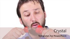  Presentation with electricity - Audience pleasing PPT theme consisting of three pronged - young man with surprised face backdrop and a soft green colored foreground