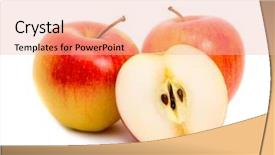  Presentation with three - Slide deck with three red apples on white background and a lemonade colored foreground