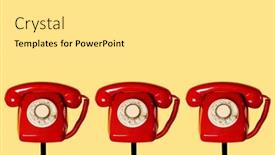 Presentation with black yellow - Slide deck enhanced with three-red-landline-rotary-dial background and a white colored foreground
