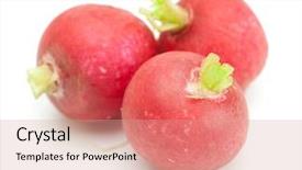  Presentation with three - Audience pleasing presentation consisting of three-red-radish-isolated backdrop and a coral colored foreground