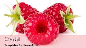  Presentation with three - Presentation with three-ripe-raspberries-isolated background and a red colored foreground