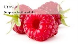  Presentation with three - PPT theme enhanced with three-ripe-raspberries-isolated background and a white colored foreground