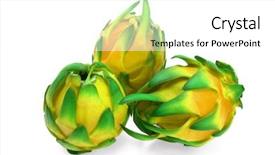  Presentation with dragon fruit - Slides with three ripe whole dragon fruit background and a white colored foreground