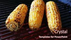  Presentation with sweet corn - Slides with three roasted sweet corns background and a wine colored foreground