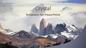  Presentation with rocks - Beautiful PPT theme featuring three rocks torres are surrounded by picturesque clouds fabulous harmony of the national park torres del paine in chile backdrop and a sky blue colored foreground