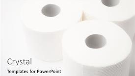  Presentation with old paper rolls - Presentation theme with three-rolls-of-white-bathroom background and a white colored foreground