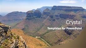  Presentation with south africa - PPT layouts enhanced with three-rondavels-on-the-mpumalanga background and a ocean colored foreground