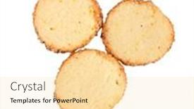  Presentation with cookies - Presentation theme having three-round-homemade-cookies-isolated background and a blonde colored foreground