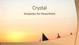  Presentation with horizon - PPT theme consisting of three sailboats against beautiful sunset background and a cream colored foreground
