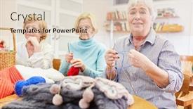  Presentation with occupational therapy - Slides featuring three-senior-women-crochet background and a lemonade colored foreground