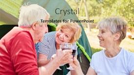  Presentation with tent - Amazing presentation having three-seniors-drink-wine-together backdrop and a blonde colored foreground