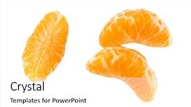  Presentation with three dimensinal geometry - Amazing PPT layouts having three separated segments of tangerine backdrop and a white colored foreground