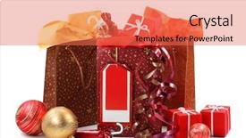  Presentation with paper bag vs plastic bags - Cool new presentation theme with three shopping bags with presents backdrop and a  colored foreground