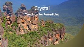  Presentation with rock - PPT layouts enhanced with three sisters rock formation background and a teal colored foreground