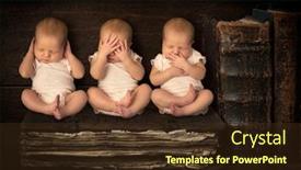  Presentation with hear - Presentation theme enhanced with three-sleeping-newborn-babies-doing background and a tawny brown colored foreground
