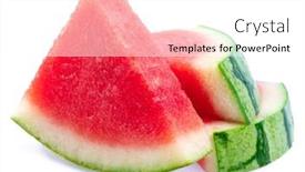  Presentation with three - Presentation theme with three-slices-of-watermelon-without background and a white colored foreground