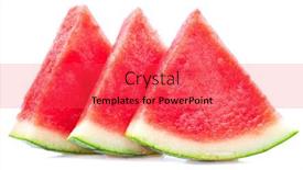  Presentation with three - Presentation featuring three-slices-of-watermelon-without background and a red colored foreground