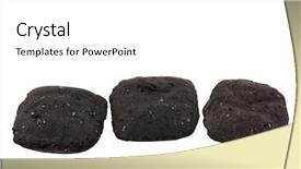  Presentation with charcoal - Beautiful PPT theme featuring three small charcoal briquets used for barbecue isolated on white backdrop and a white colored foreground