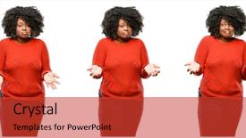  Presentation with plus size fashion model - Theme enhanced with three solutions - young beautiful african plus size background and a red colored foreground