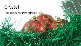  Presentation with spheres - Colorful PPT theme enhanced with three spheres in a tinsel on a white background backdrop and a white colored foreground