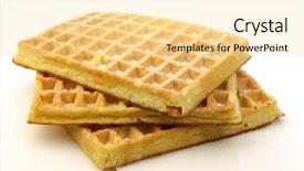  Presentation with sugar - PPT theme consisting of three stacked sugar waffles on a white background background and a blonde colored foreground