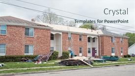  Presentation with project - Presentation theme enhanced with three-stages-of-an-apartment background and a sky blue colored foreground