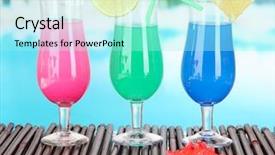  Presentation with billards pool table ready - PPT layouts having three stars - glasses of cocktails on table background and a arctic colored foreground