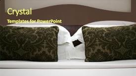  Presentation with bed hotel - Presentation theme with three stars - hotel bed with fresh sheets background and a tawny brown colored foreground