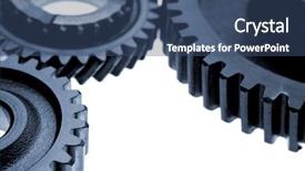  Presentation with steel - Colorful presentation enhanced with three steel gears meshing together backdrop and a  colored foreground