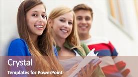  Presentation with students exchange and covid - Presentation theme consisting of three students background and a coral colored foreground