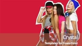 Presentation with sexy - Amazing presentation having three stylish sexy hipster girls backdrop and a red colored foreground