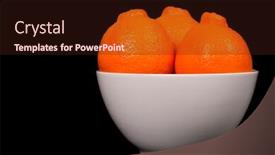  Presentation with sweet - Amazing PPT theme having three-sweet-minneola-oranges backdrop and a wine colored foreground