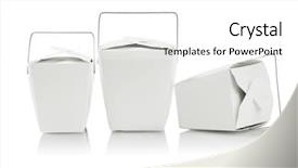  Presentation with food white - Beautiful slide deck featuring three takeaway food containers backdrop and a white colored foreground