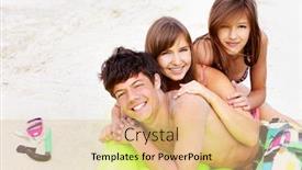  Presentation with teenagers - Slide set consisting of three teenagers enjoying themselves on a summer beach background and a lemonade colored foreground