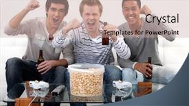  Presentation with mobil home park - Beautiful slides featuring three teenagers having a party backdrop and a  colored foreground