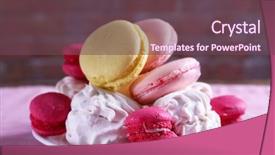  Presentation with brick wall - Beautiful PPT theme featuring three tier - plate with sweet cakes backdrop and a tawny brown colored foreground