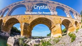  Presentation with aqueduct - Presentation theme with three-tiered aqueduct bridge pont background and a  colored foreground