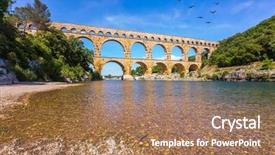  Presentation with aqueduct - Amazing theme having three-tiered aqueduct pont du backdrop and a coral colored foreground