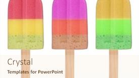  Presentation with sponges - PPT theme consisting of three-trendy-colorful-bath-sponges background and a lemonade colored foreground