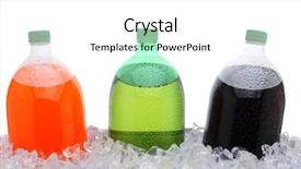  Presentation with soda - Slide set consisting of three two liter soda bottles background and a white colored foreground