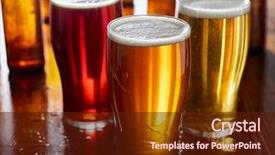  Presentation with ale - PPT theme consisting of three types of beer red background and a tawny brown colored foreground