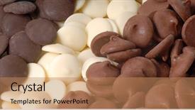  Presentation with of chocolate chips cookies - Amazing PPT theme having three types of chocolate chips backdrop and a coral colored foreground